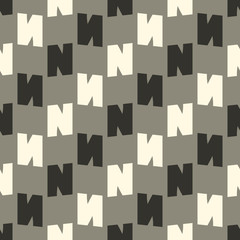 Monochrome seamless pattern with geometric elements.