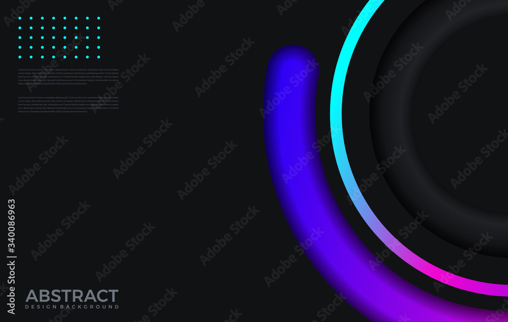 Wall mural modern gradient bright color. geometric background. abstract website landing page with circles illus