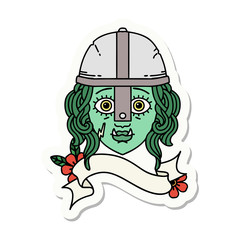 orc fighter character face sticker