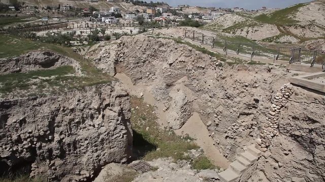 Archaeological digging in the oldest and lowest city in the world, Tel of Jericho, Tell es Sultan.