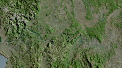Prizren, Kosovo - outlined. Satellite