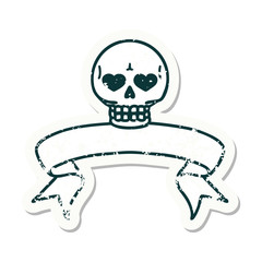 Obraz na płótnie Canvas grunge sticker with banner of a skull