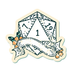 natural one d20 dice roll illustration