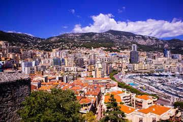 skyline view of the city of Monaco