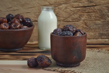dried date palm fruits or kurma, ramadan food.