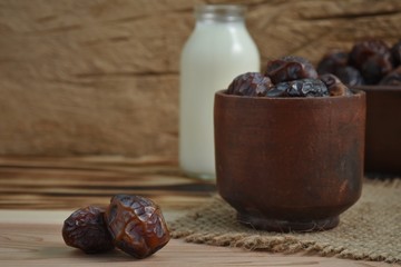 dried date palm fruits or kurma, ramadan food.