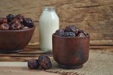 dried date palm fruits or kurma, ramadan food.