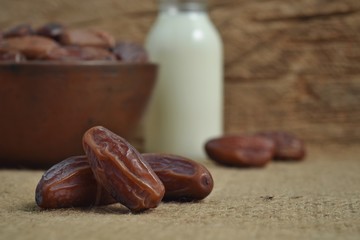 dried date palm fruits or kurma, ramadan food.