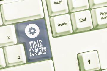 Word writing text Time To Sleep. Business photo showcasing a natural period of slumber or to be in...
