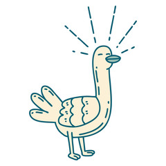 traditional tattoo style sea bird