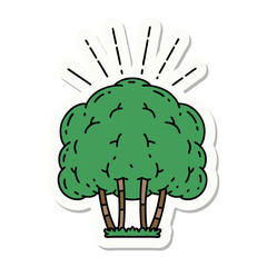 sticker of tattoo style tree