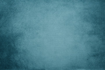 Cyan blue abstract hessian or sackcloth fabric or hemp sack texture background. Wall of artistic wale linen canvas seamless.