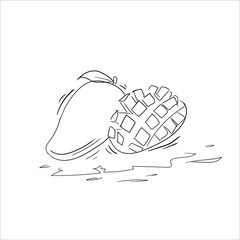 hand drawn vector illustration of an manggo