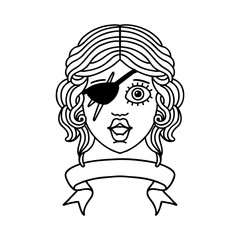 human rogue character with banner illustration