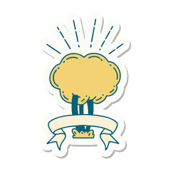 sticker of tattoo style tree