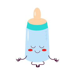 Feeding bottle with pacifier.