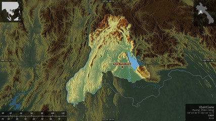 Vientiane, Laos - composition. Relief