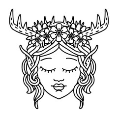 elf druid character face illustration