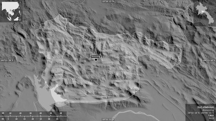 Xaisômboun, Laos - composition. Grayscale