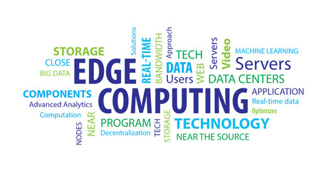 Edge Computing Word Cloud on a White Background