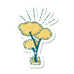 grunge sticker of tattoo style tree