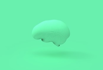 Rational thinking concept in green monochromatic color