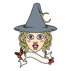 elf mage character face illustration