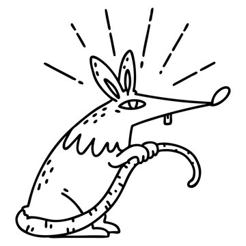 recommend clip art: traditional black line work tattoo style sneaky rat