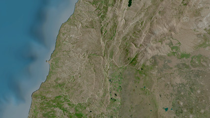 Nabatiyeh, Lebanon - outlined. Satellite
