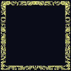 gold frame with black background