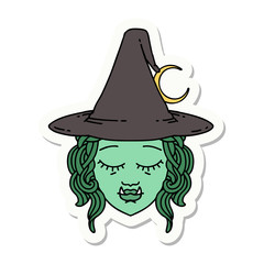 half orc witch character face sticker