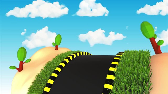 Summer Road Trip . 3d animation Looped 2