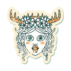 elf druid character face illustration