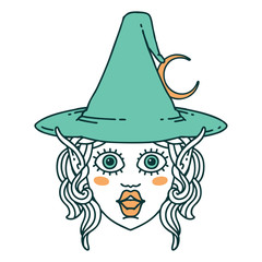 elf mage character face illustration