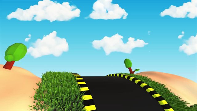 Summer Road Trip . 3d animation Looped 2