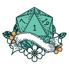natural one d20 dice roll illustration