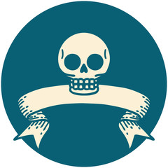 icon with banner of a skull