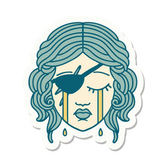 crying human rogue character sticker
