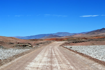 Fototapeta na wymiar Arizaro salt flat in Salta province
