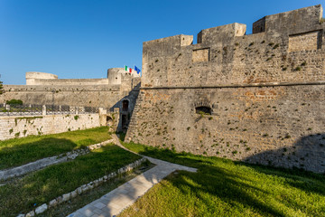 Fototapeta na wymiar Swabian Castle in Manfredonia, Italy