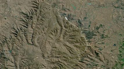 Mokhotlong, Lesotho - outlined. Satellite
