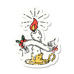 grunge sticker of tattoo style spooky melting candle