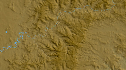 Quthing, Lesotho - outlined. Physical