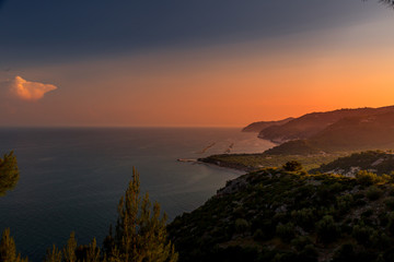 Wonderful sunset over the coast