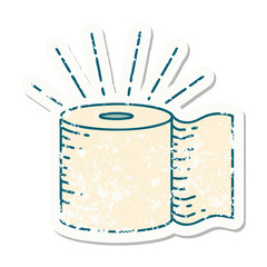 grunge sticker of tattoo style toilet paper