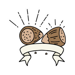 banner with tattoo style hazelnuts