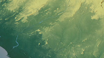 Bong, Liberia - outlined. Relief