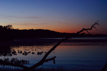 Calm Sunset on Hudson River New York 
