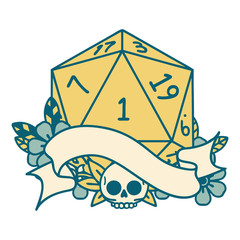 natural one d20 dice roll illustration