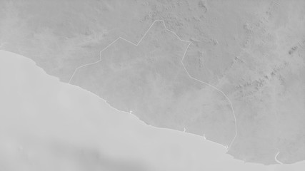 Grand Kru, Liberia - outlined. Grayscale